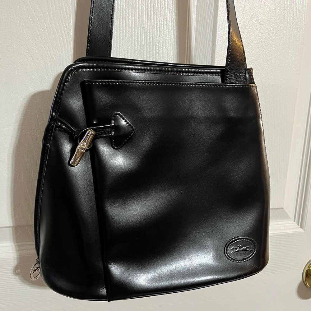 Longchamp Vintage Roseau Black Bag Purse